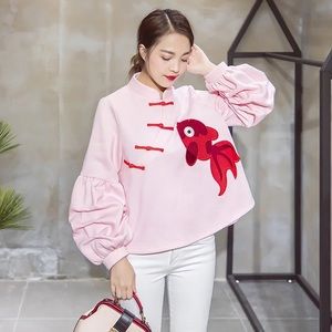 Goldfish fleece sweatshirt/L